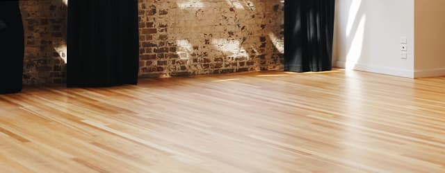 View of wall and floor within the Tramsheds venue.